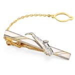 High-end Men's Tie Clip Wedding Shirt Pin Gold Plane Clips Design Style - 2