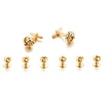 Vagula Brass Knot Cufflinks Collar Studs 8pcs Jewelry Top Tuxedo Cuff Link