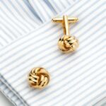 Vagula Brass Knot Cufflinks Collar Studs 8pcs Jewelry Top Tuxedo Cuff Link - 4