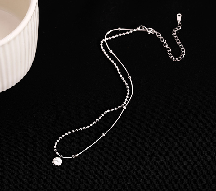 Luxury 925 Sterling Silver Choker Round Clavicle Chain Lucky Collar Necklace For Women Fine Jewelry - 3