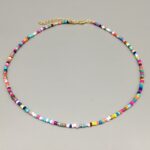 Simple Seed Beads Strand Necklace Women String Beaded Short Jewelry 16 Inches Chokers Gift