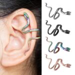 1pc Brass Snake Earing Clips Without Piercing Punk Non Pierced Clip Earrings Ear Cuffs For Women Men Black Fake Jewelry