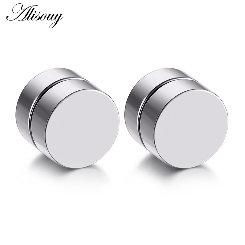 Alisouy 2pcs Magnetic Nonpiercing Earrings Punk Style Mens Studs Strong Magnet Ideal Boyfriend Gift - 5