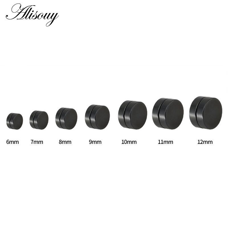 Alisouy 2pcs Magnetic Nonpiercing Earrings Punk Style Mens Studs Strong Magnet Ideal Boyfriend Gift - 10