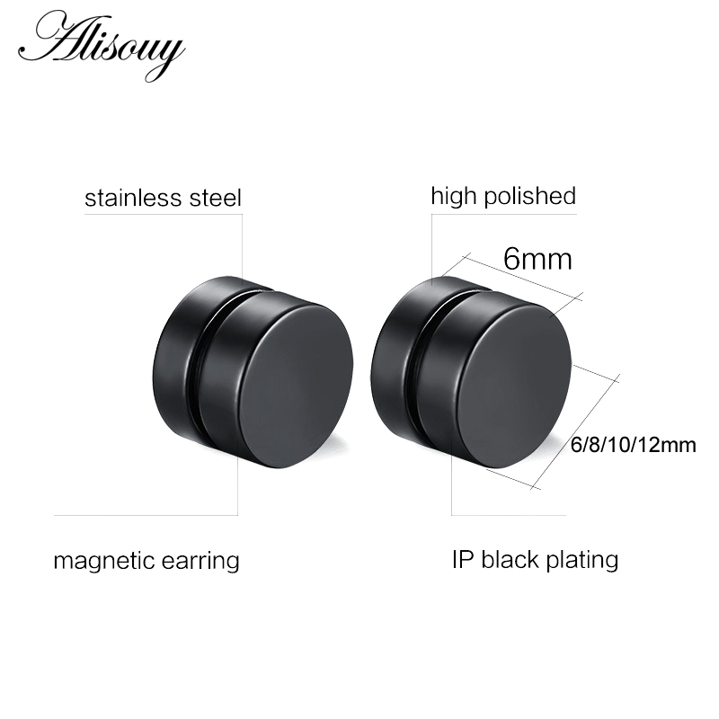 Alisouy 2pcs Magnetic Nonpiercing Earrings Punk Style Mens Studs Strong Magnet Ideal Boyfriend Gift - 11