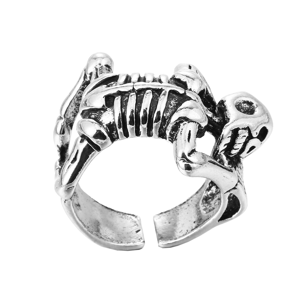 Adjustable Black Silver Snake Rings Punk Style Animal Design Exaggerated Party Jewelry For Men And Women Unique Gift - 11