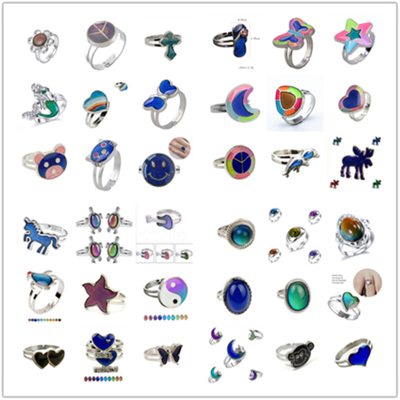 Kids Adjustable Butterfly Mood Ring Emotion Color Change Jewelry Temperature Sensitive Perfect Birthday Gift - 3