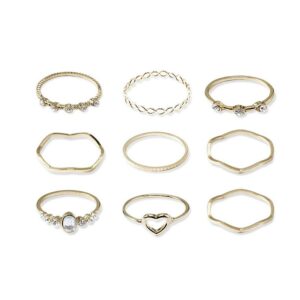 Wukalo 2021 Fashion Midi Round Twist Weave Ring Set Jewelry Female Elegant Classic Knuckle Finger Rings For Women - 2