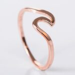 Fashion Simple Design Sea Wave Rings Ocean Alloy Ring Rose Gold Silver Color Finger Jewelry For Women Surfer Gift - 3