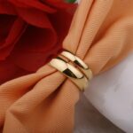 Letdiffery Simple 2 4 6 8mm Stainless Steel Wedding Rings Golden Smooth Women Men Couple Ring Fashion Jewelry - 3