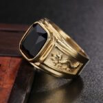 Fdlk Golden Dragon Gold Color Man Aaa Wedding Ring Big Men 6-15 Retro Jewelry