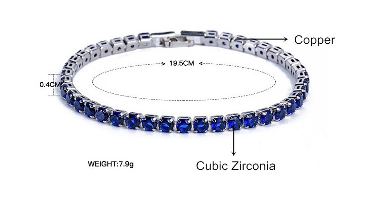 Luxury Unisex Goldsilver Cubic Zirconia Tennis Bracelet 4mm Iced Out Crystal Chain For Wedding Men Women - 1