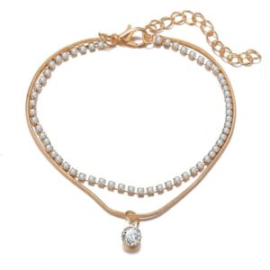 Letapi Bohemian Beads Anklets For Women Boho Cubic Zirconia Anklet Ankle Bracelet On Leg Jewellery - 2