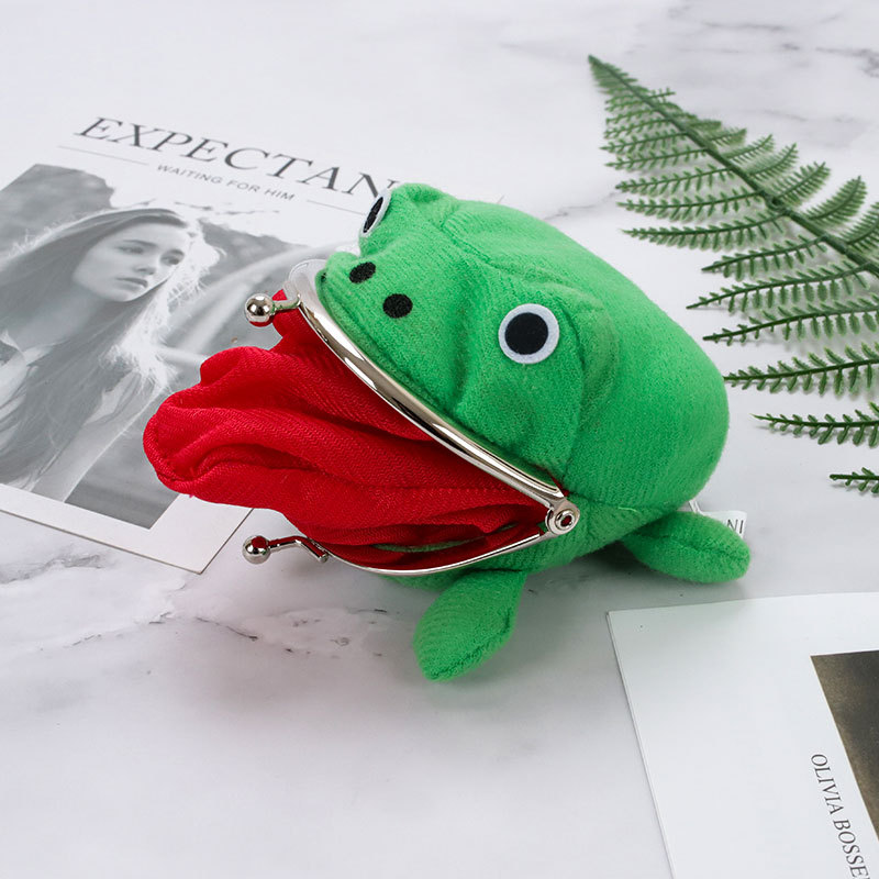 Cute Anime Frog Plush Wallet Womens Coin Purse Keychain Adorable Cartoon Cosplay Bag Accessories - 10