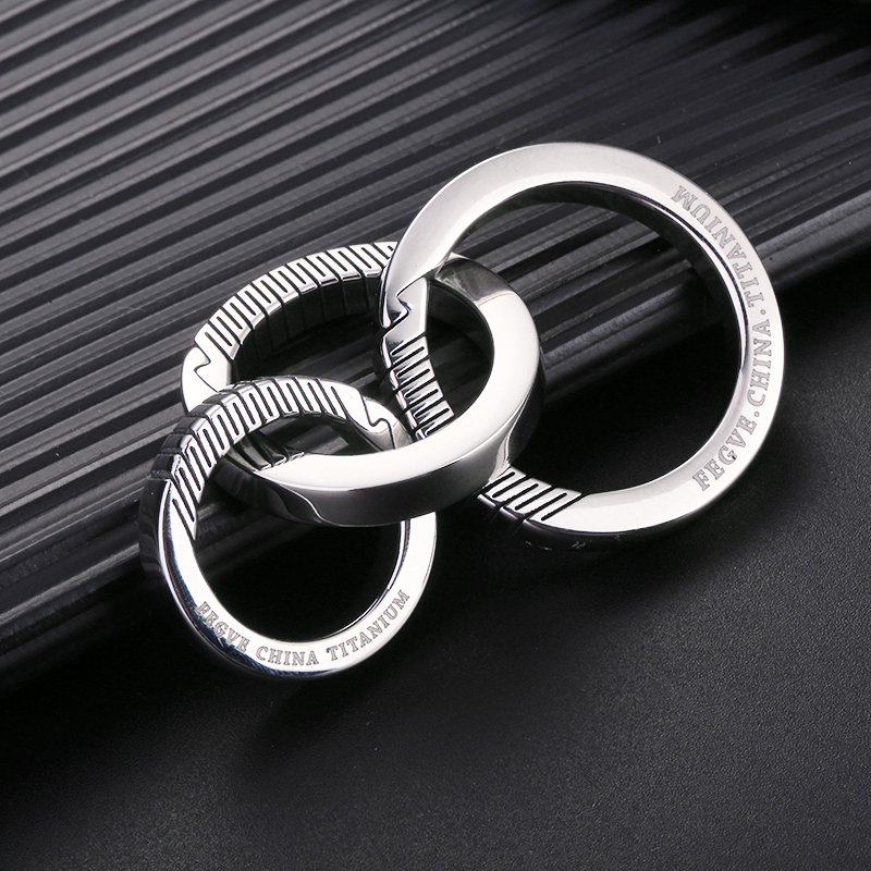 Ultralightweight Luxury Titanium Keychain Edc Ring Holder Buckle Unisex Jewelry Gift For Fathers Day - 21