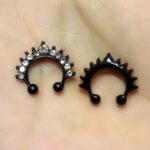 1pc 10mm Zircon Fake Septum Piercing Nose Ring Hoop For Girl Men Faux Body Clip Rings Non Jewelry Non-pierced - 3