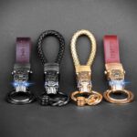 Luxury Men Women Car Keychain Dragon Genuine Leather Rope Key Ring For Male Jewelry Creativity Gift - 2