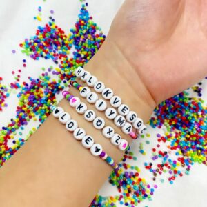 150 100pcs 4mm Czech Glass Seed Beads Mixed Letter Acrylic Round Flat For Jewelry Making Handmade Diy Bracelet Necklace - 2