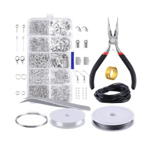 Jewelry Making Kit Earrings Necklace Findings Diy Beads Plier Tools Set