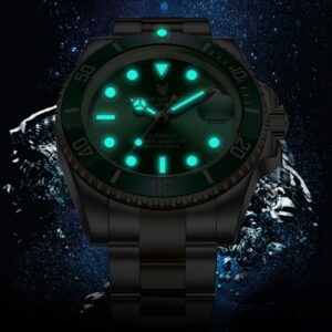 2021 Lige Watch Men Automatic Mechanical Tourbillon Clock Fashion Sport Diving 100atm Waterproof Luminous Watches Mens - 2
