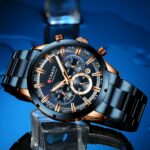 Curren Men's Watch Blue Dial Stainless Steel Band Date Mens Business Male Watches Waterproof Men Wrist For - 4