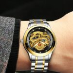 Golden Mens Watches Top Brand Luxury Chinese Dragon Watch Business Full Steel Quartz Clock Male Relogio Masculino - 5