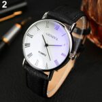 Fashion Men's Watch Men Roman Numerals Blu-ray Faux Leather Band Quartz Analog Business Wrist Watches Casual - 6