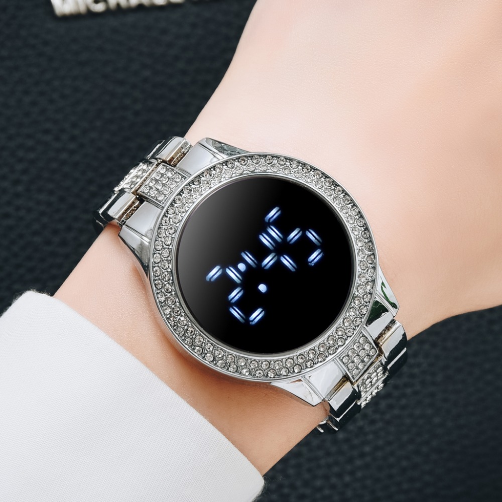 Luxury Rose Gold Stainless Steel Womens Digital Led Quartz Dress Watch Female Elegant Timepiece - 6