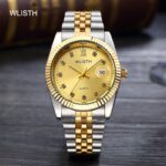 Wlisth Luxury Gold Watch Lady Men Lover Stainless Steel Quartz Waterproof Male Wristwatches For Analog Auto Date - 6