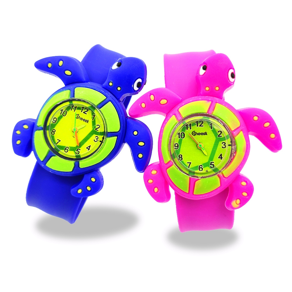 Kids Slap Watch Digital Quartz Baby Initial Time Learning Toy Clock With Cartoon Turtle Crocodile Tiger Design - 7