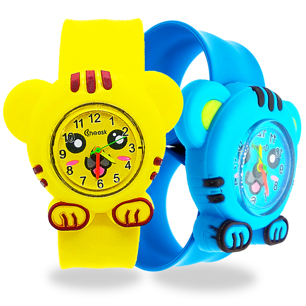 Kids Slap Watch Digital Quartz Baby Initial Time Learning Toy Clock With Cartoon Turtle Crocodile Tiger Design - 8