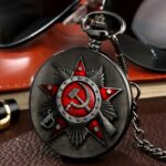 Vintage Ussr Soviet Sickle Hammer Style Quartz Pocket Watch Necklace Bronze Pendant Clock Cccp Russia Emblem Communism Top Gifts - 2