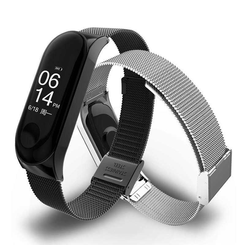 Stainless Steel Mesh Strap For Xiaomi Mi Band 6 5 4 3 Luxury Watch Bracelet For Men And Women - 8