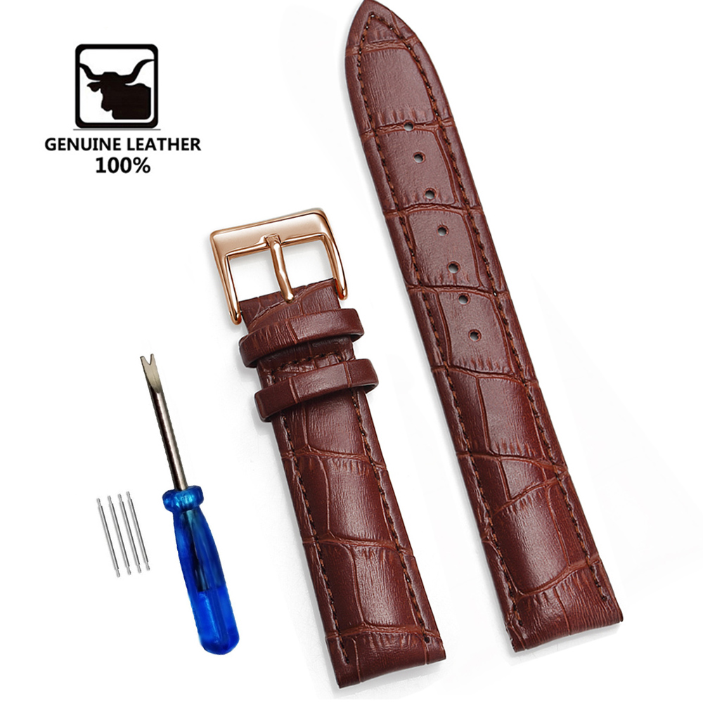 Genuine Leather Watch Strap Soft Comfortable Wrist Belt Bracelet With Pin Buckle Band Tool Available In 1224mm Sizes - 11