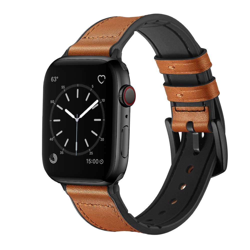 Silicone Leather Strap For Apple Watch Band Compatible With Iwatch Series Se 6 5 4 3 38mm 40mm 42mm 44mm Watchband Bracelet - 7