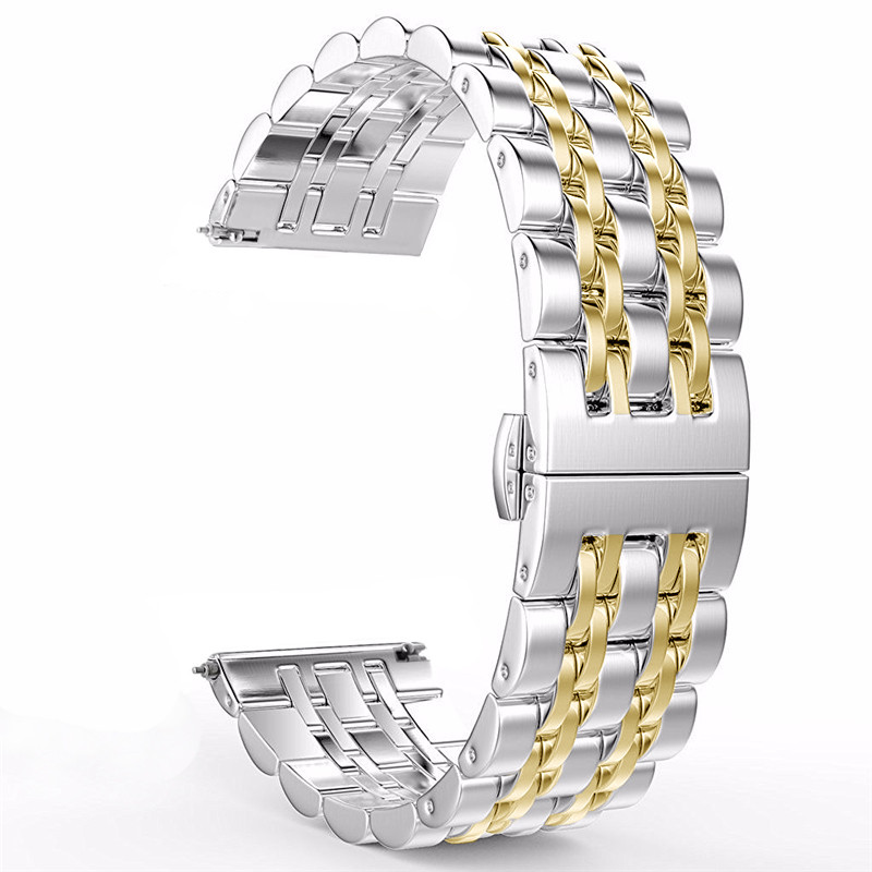 Stainless Steel Bracelet Strap For Samsung Galaxy Watch 3 Active2 Amazfit Gtr 20mm22mm Adjustable Band - 5