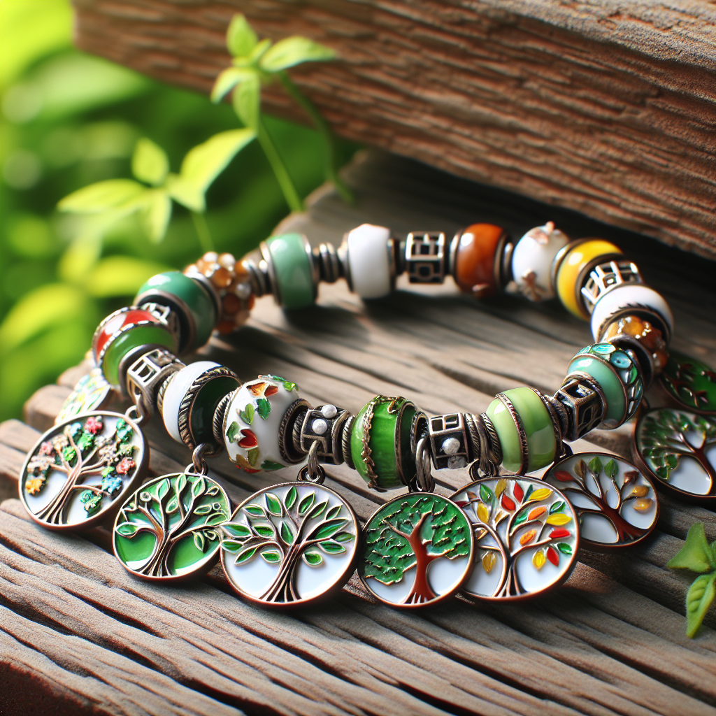Exploring Creative Bracelet Designs Using Enamel Tree Charms  