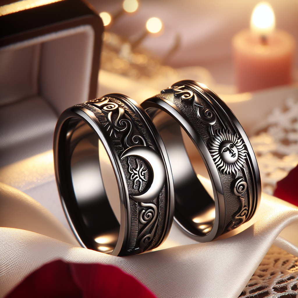 Celebrate Your Love with Unique Black Stainless Steel Couple Rings for Valentine's Day Gifts  