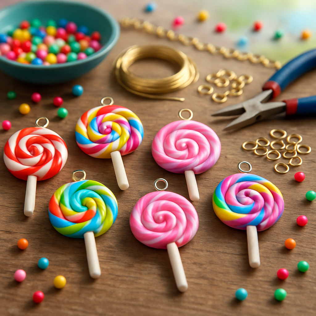 Whimsical Lollipop Charm Pendants: Elevate Your DIY Jewelry Creations  